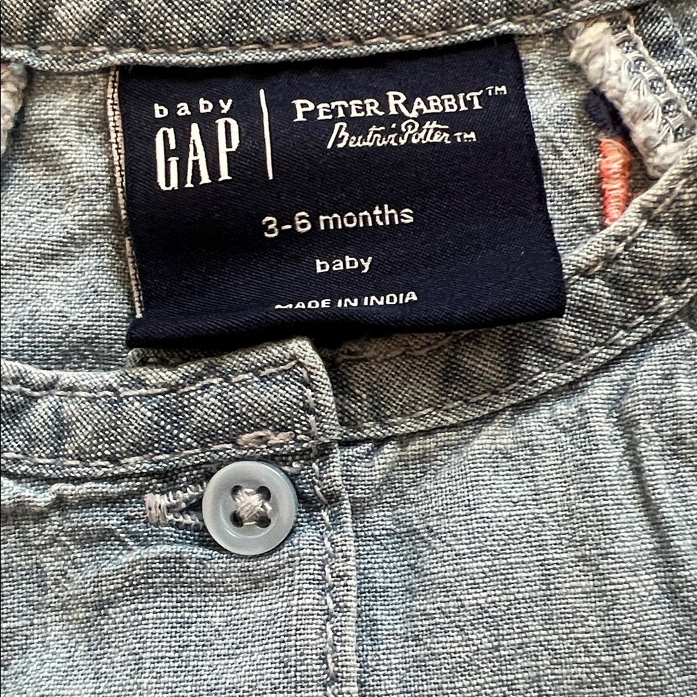 NWT Baby Peter Rabbit Chambray Shorty One-Piece - Picture 4 of 5